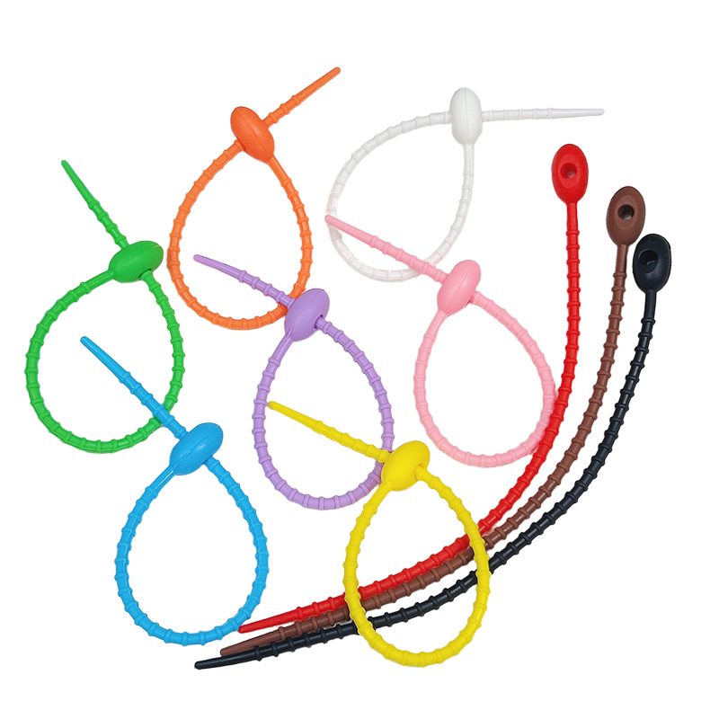 Cable Management Bag - Silikon Kablo Bağları Klipsli Kablo Fermuarı