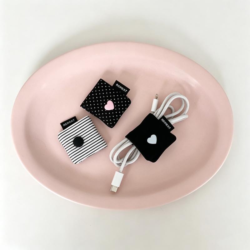 Cable Management Bag - Kumaş Veri Kablosu Düzenleyici Saklama Çantası,