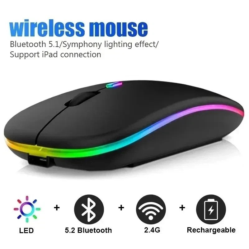 Mini Wireless Mouse - Kablosuz Fare Bluetooth Çift Modlu Konforlu