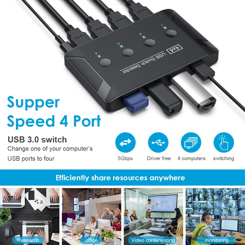4 Giriş 4 Çıkış KVM USB3.0 Ana - Laptop Accessories Women incelemesi ve fiyatı