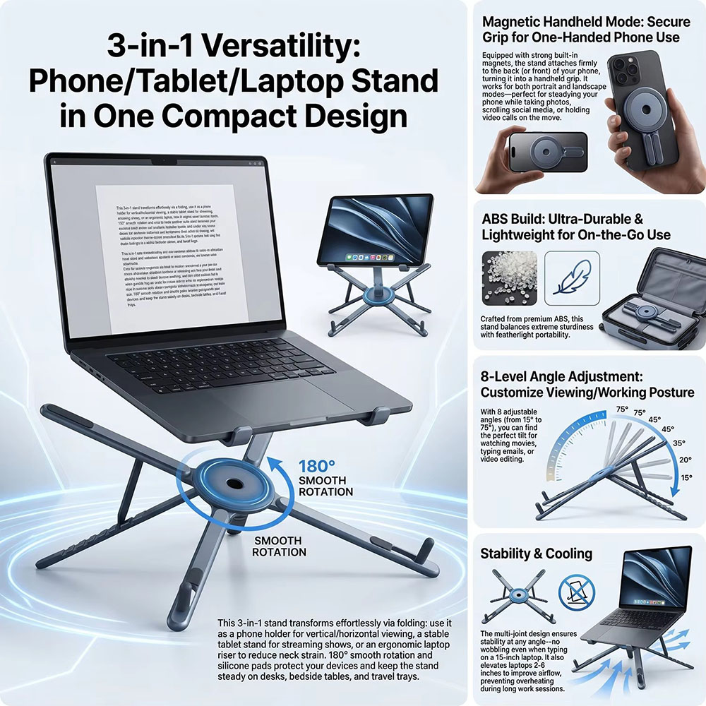 Taşınabilir Manyetik Telefon T - Laptop Office Accessories incelemesi ve fiyatı