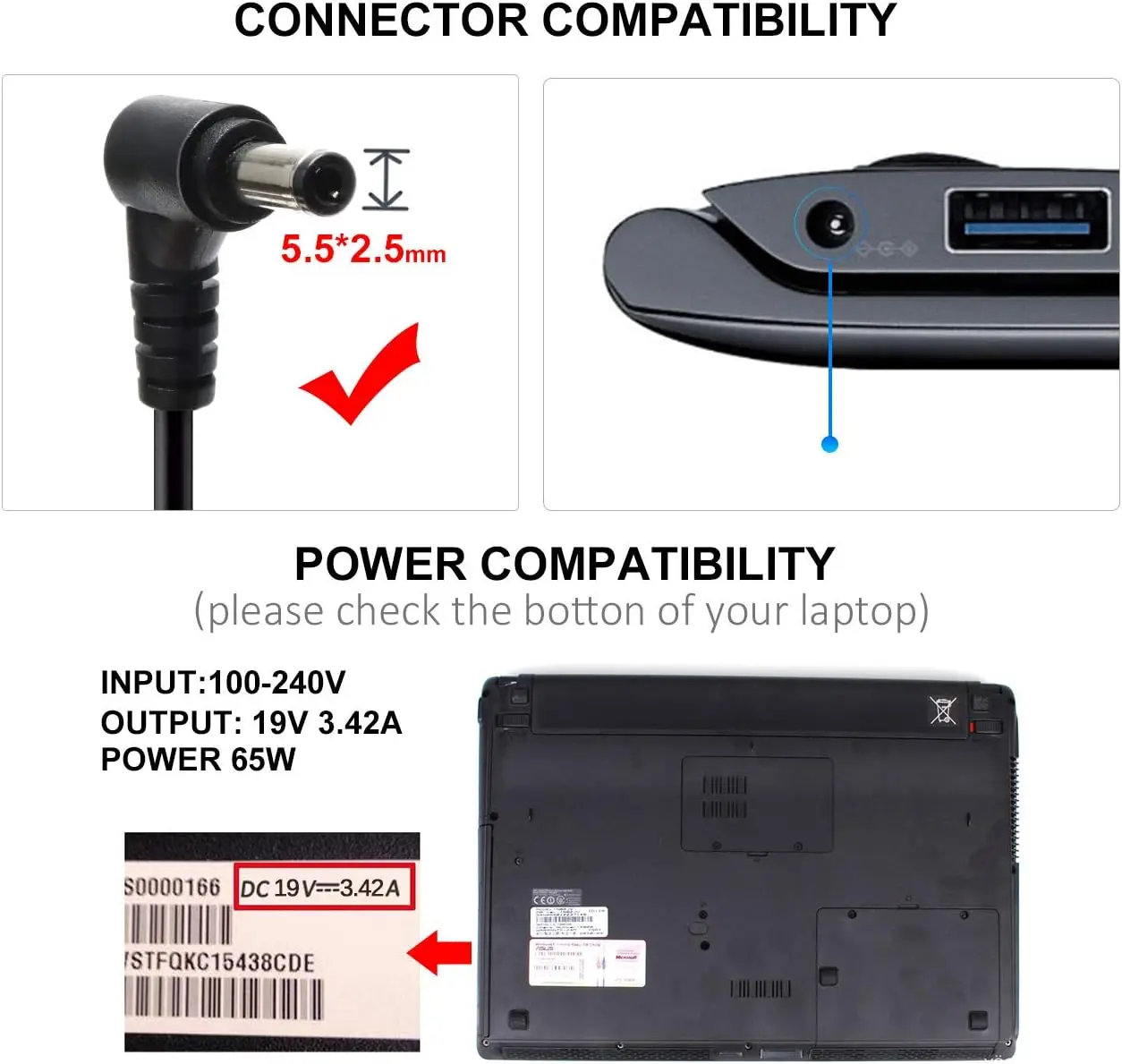 Asus için 19V 3.42A 65W Laptop - Laptop Accessories Shop incelemesi ve fiyatı